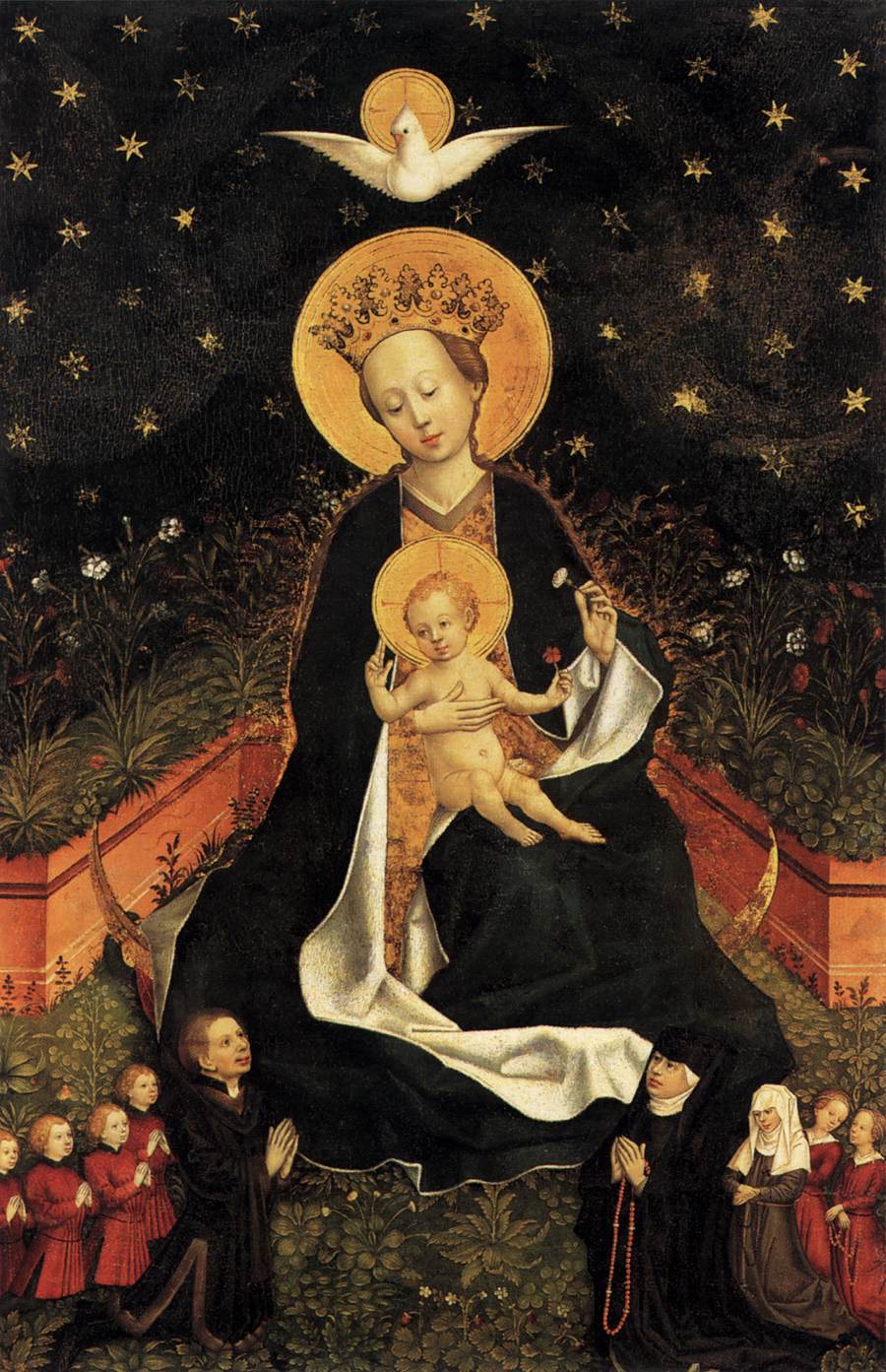 Madonna on a Crescent Moon in Hortus Conclusus