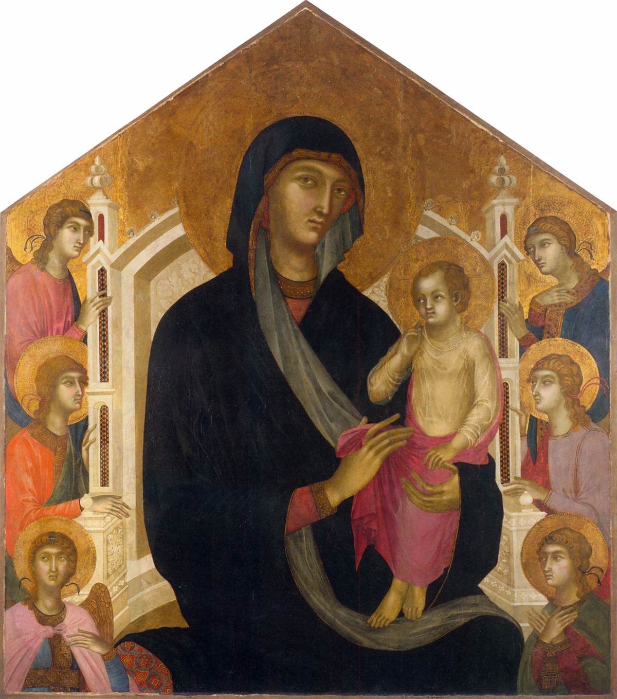 The Virgin and Child with Six Angels