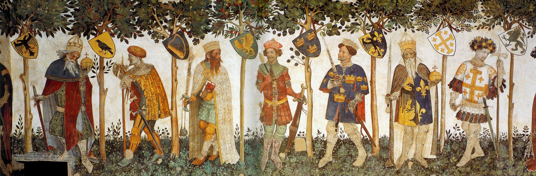 Nine Heroes and Nine Heroines (detail with seven figures)