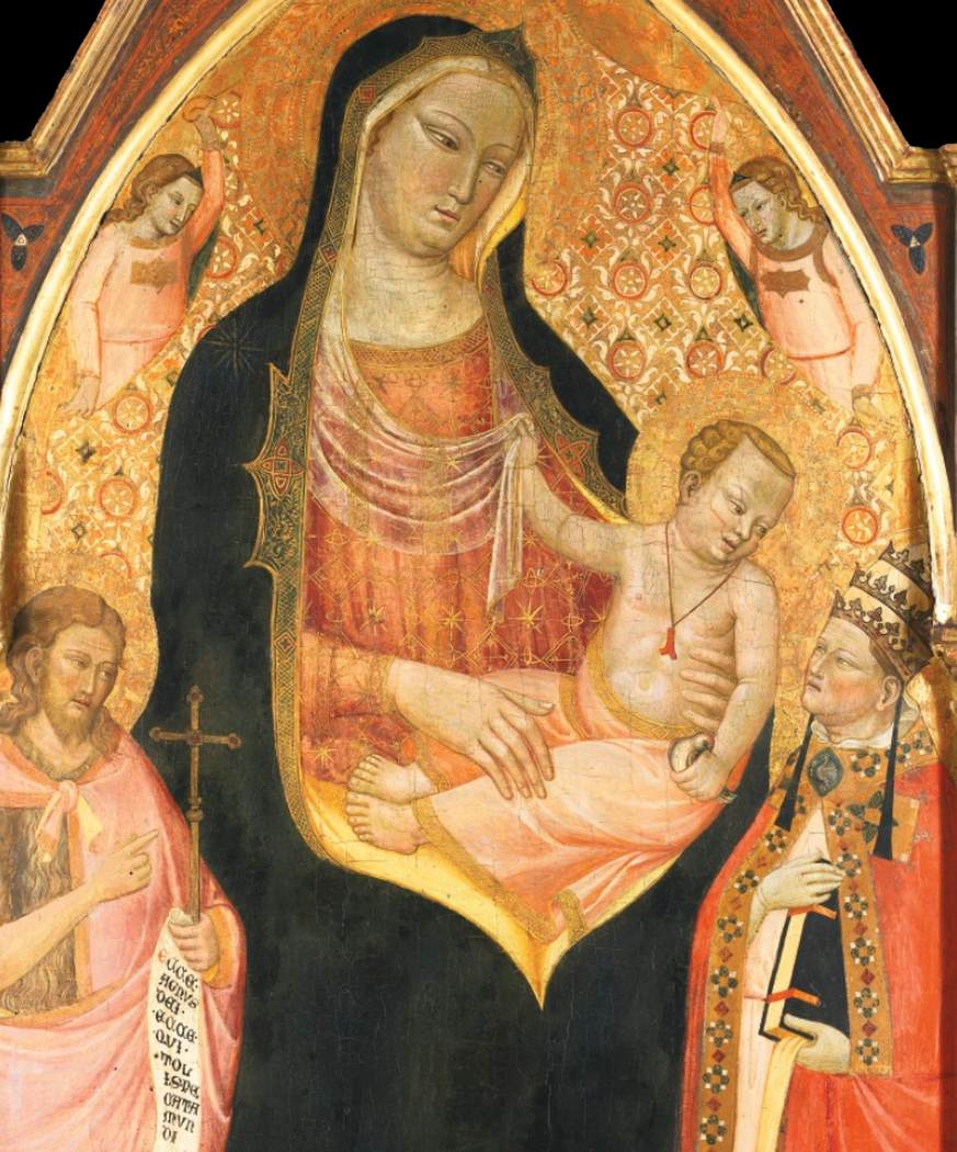 Madonna and Child Enthroned between Saints (detail)