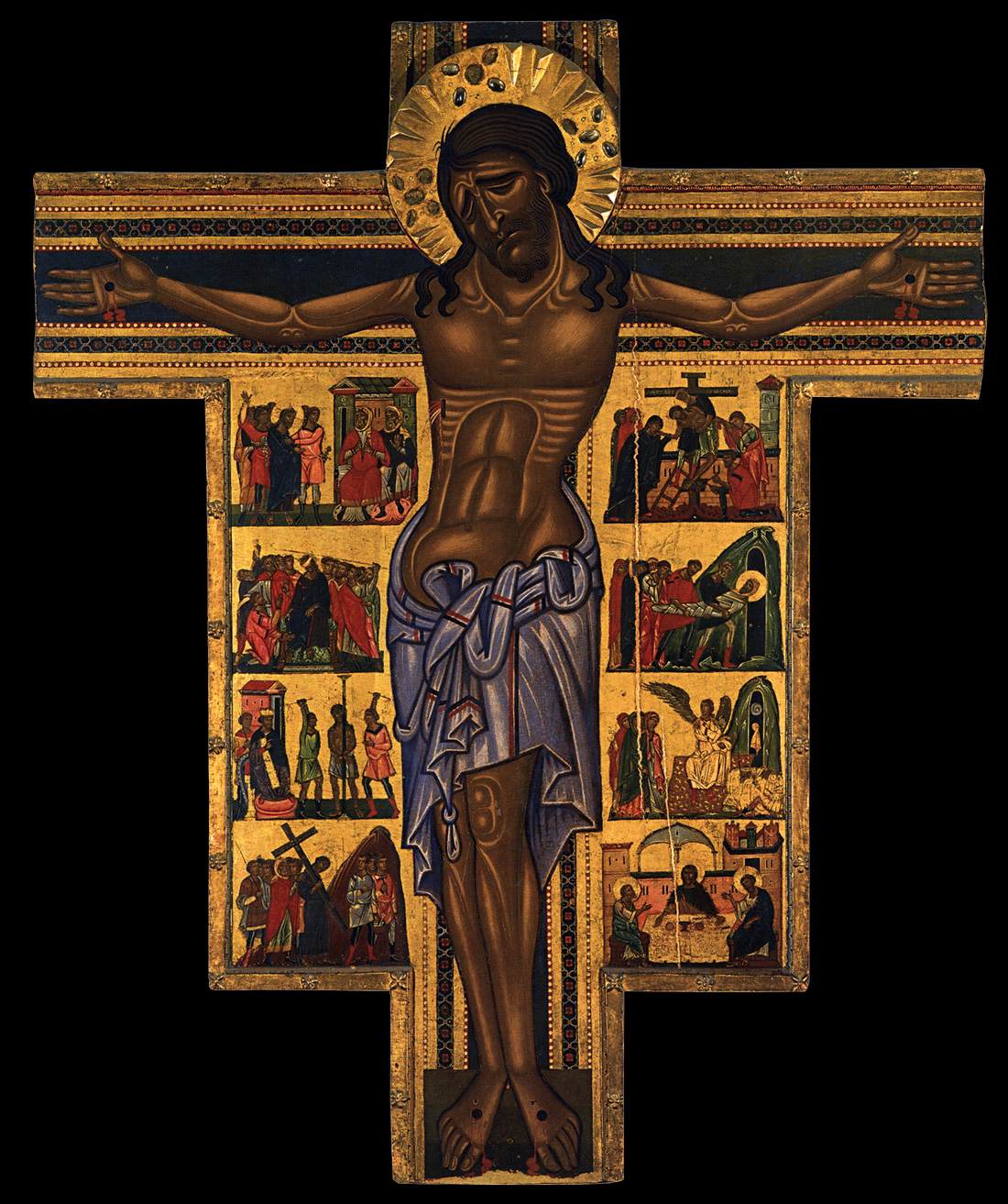 Crucifix with scenes from Calvary