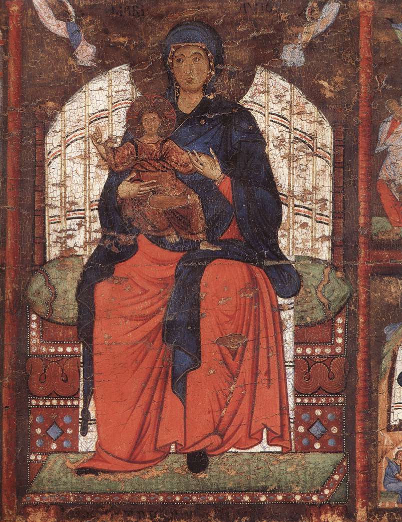 Virgin and Child Enthroned with Scenes from the Life of the Virgin (detail)