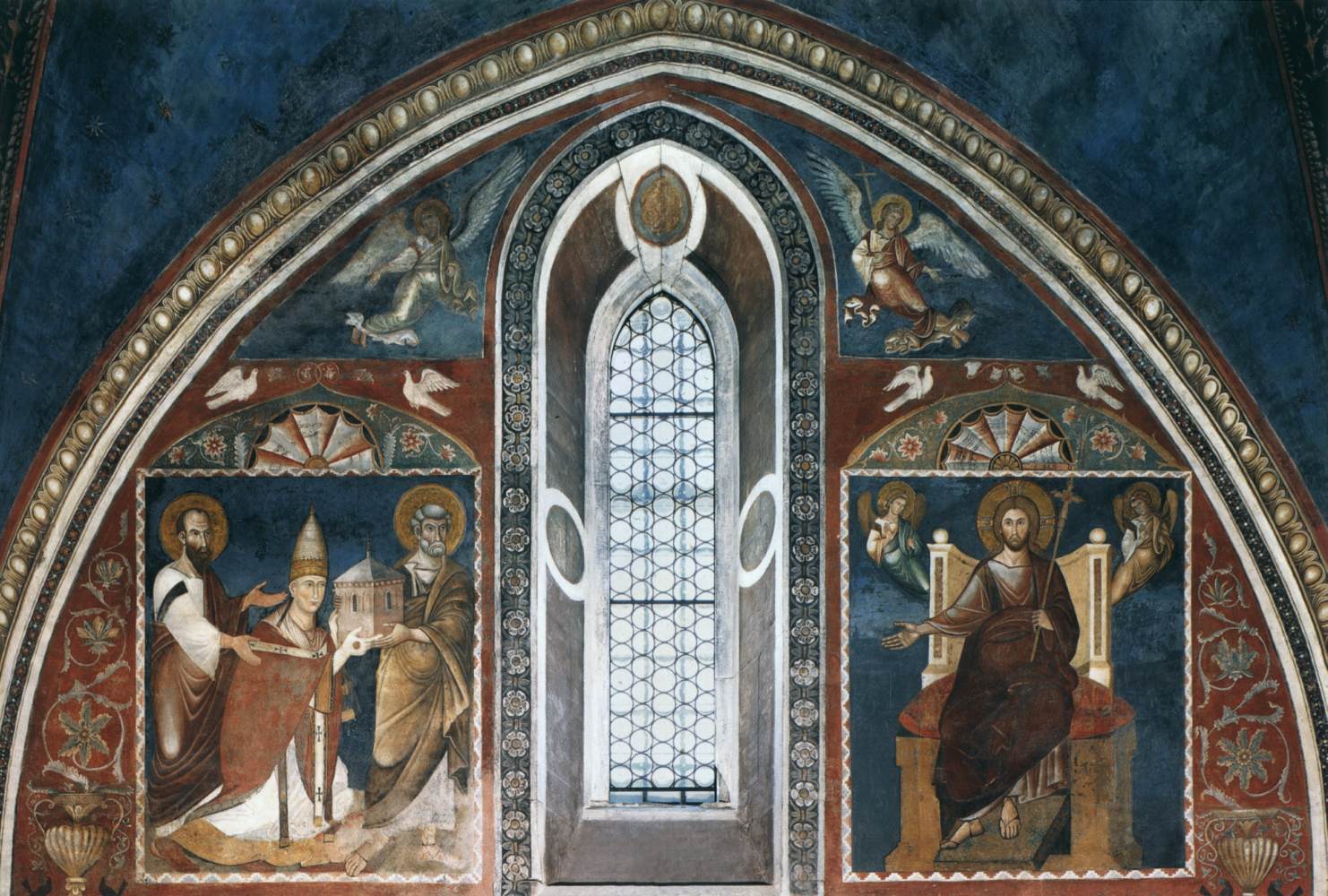Pope Nicholas III Presented to Christ by Sts Peter and Paul (east wall)