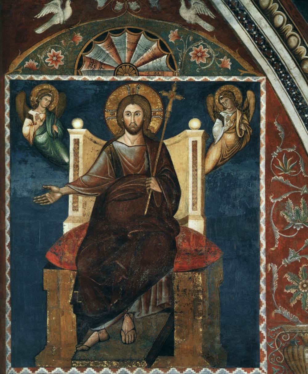 Pope Nicholas III Presented to Christ by Sts Peter and Paul (east wall, right)