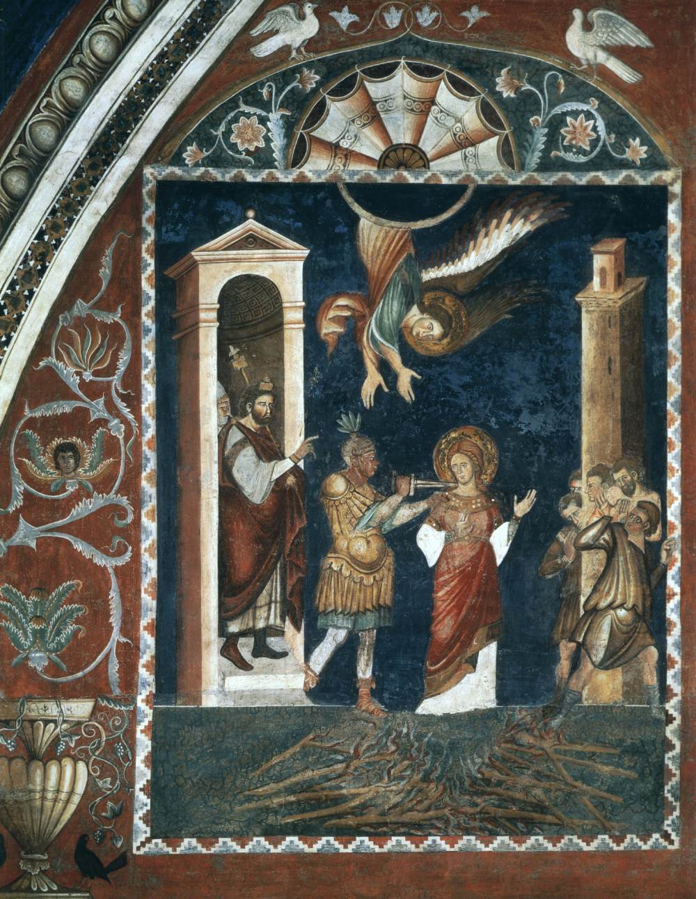 Martyrdom of St Agnes (north wall, left)