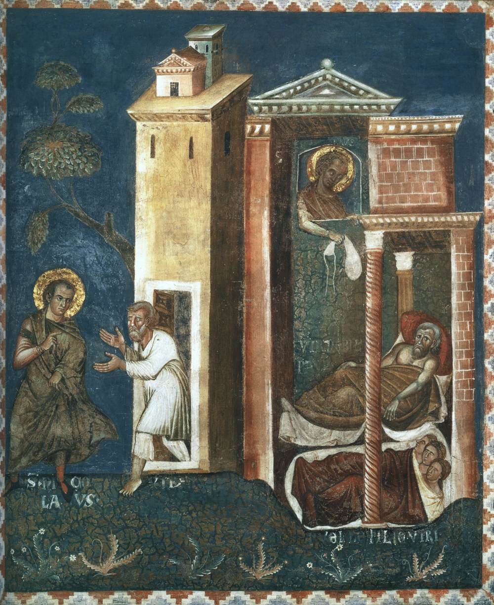 St Nicholas Providing the Dowry (north wall, right)