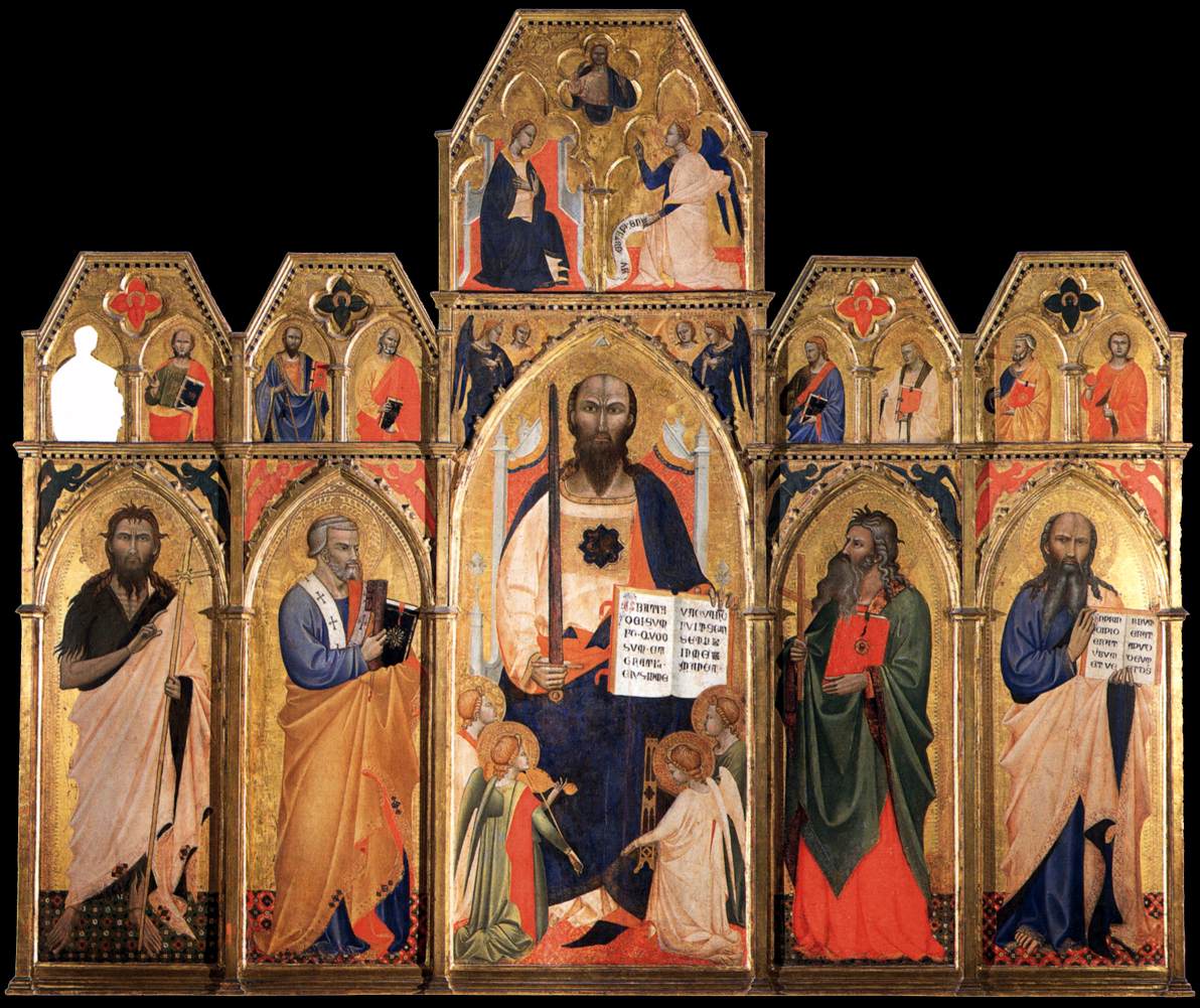St Paul Enthroned with Saints and Angels