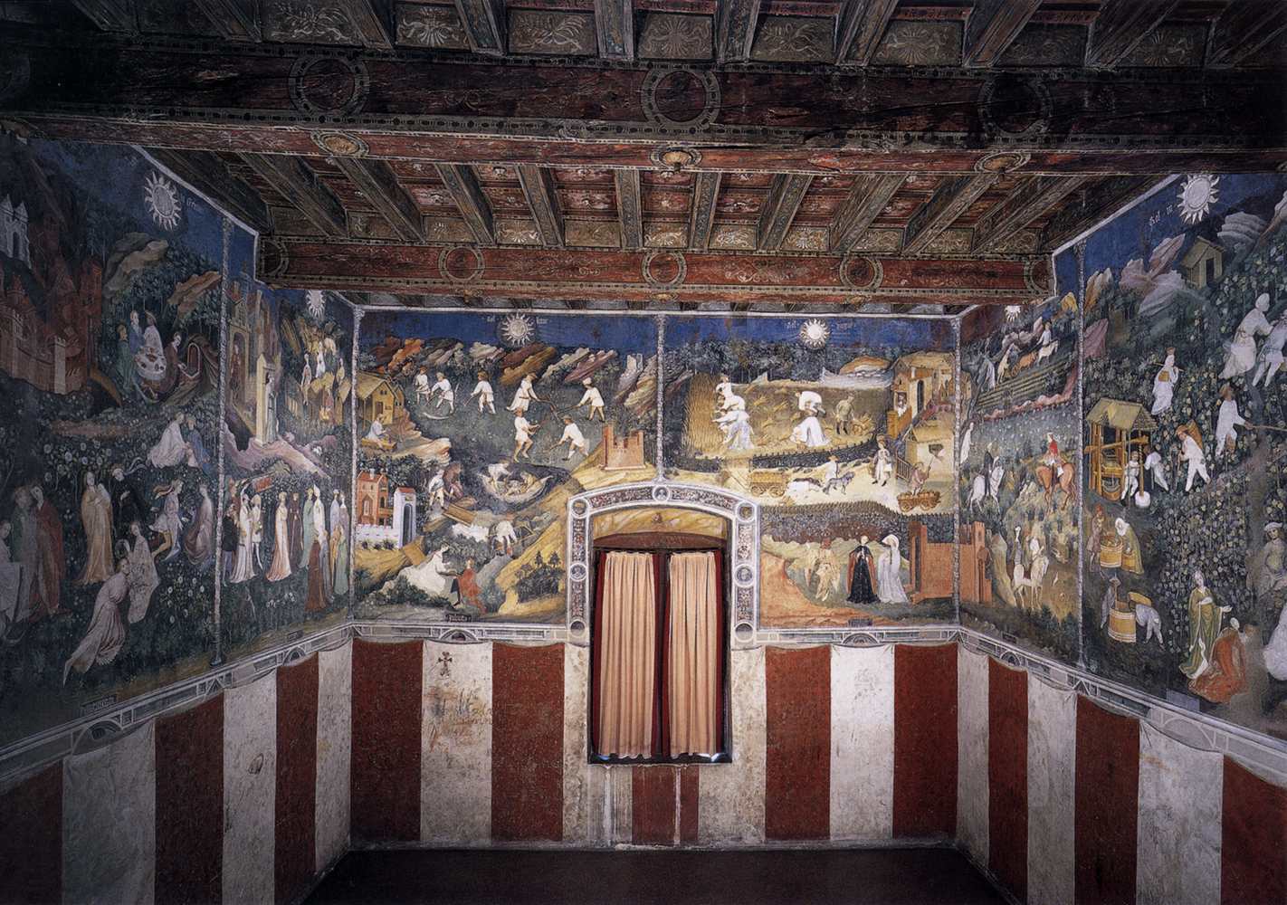 View of the frescoes of Months