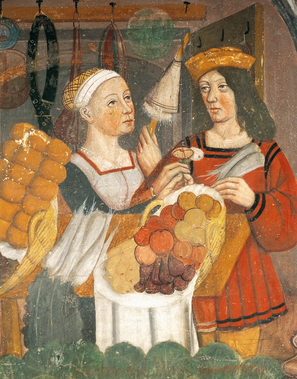 Fruit and vegetable stands (detail)