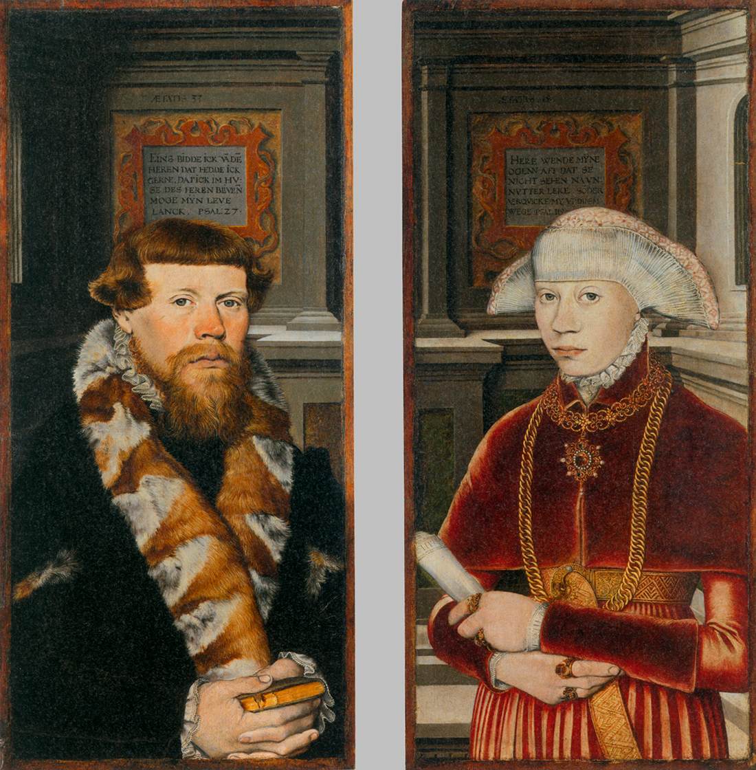 Christ Blessing, Surrounded by a Donor Family (wings)