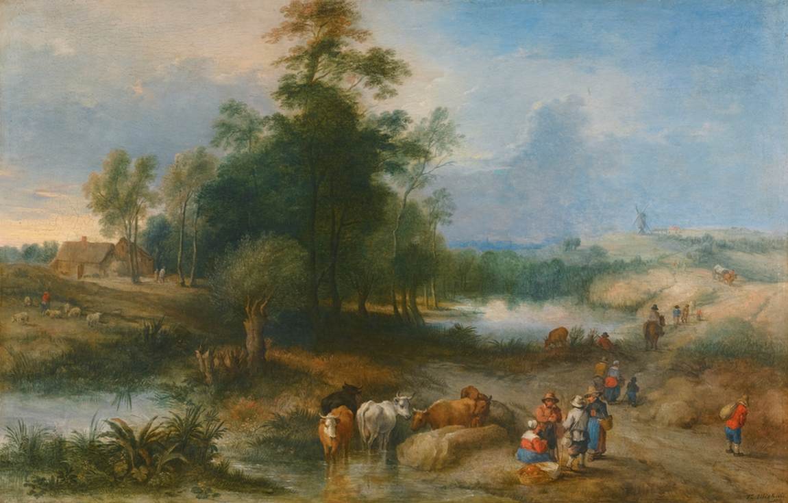 Landscape with Drovers Watering Cattle