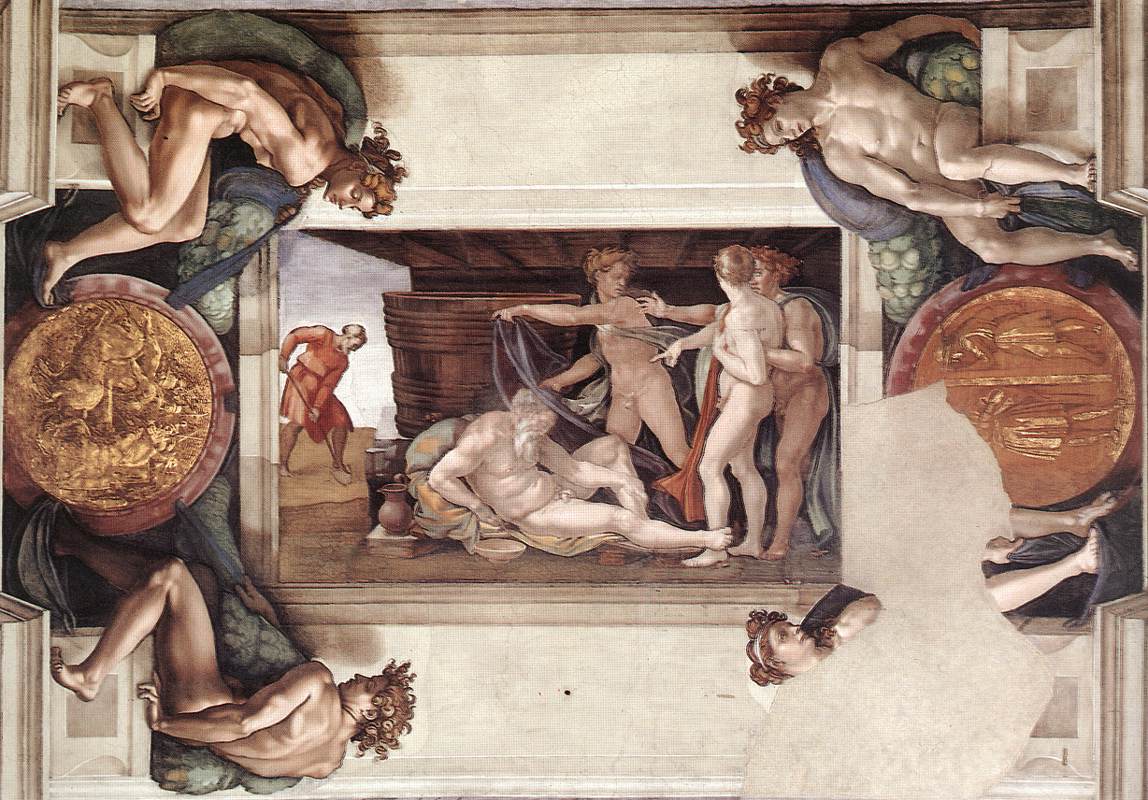Drunkenness of Noah (with ignudi and medallions)