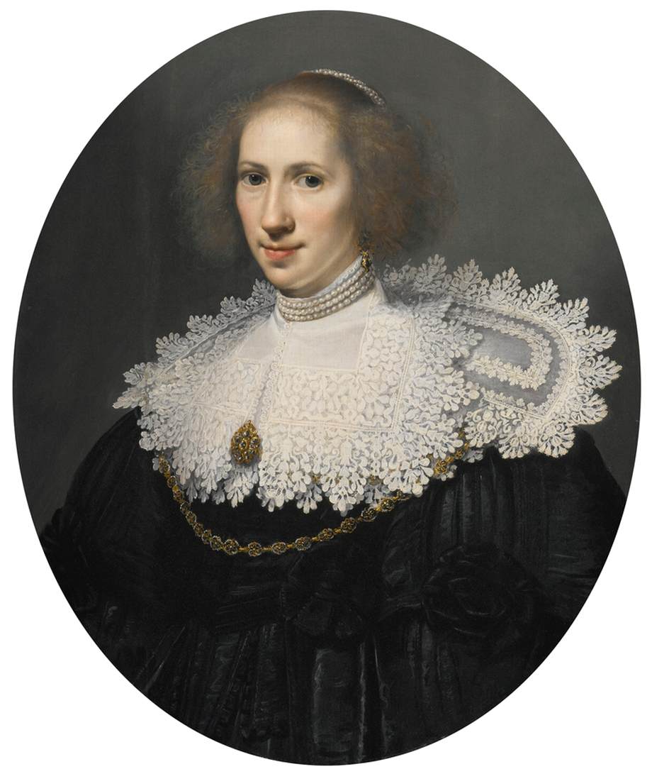Portrait of a Lady with a Lace Collar and Pearls