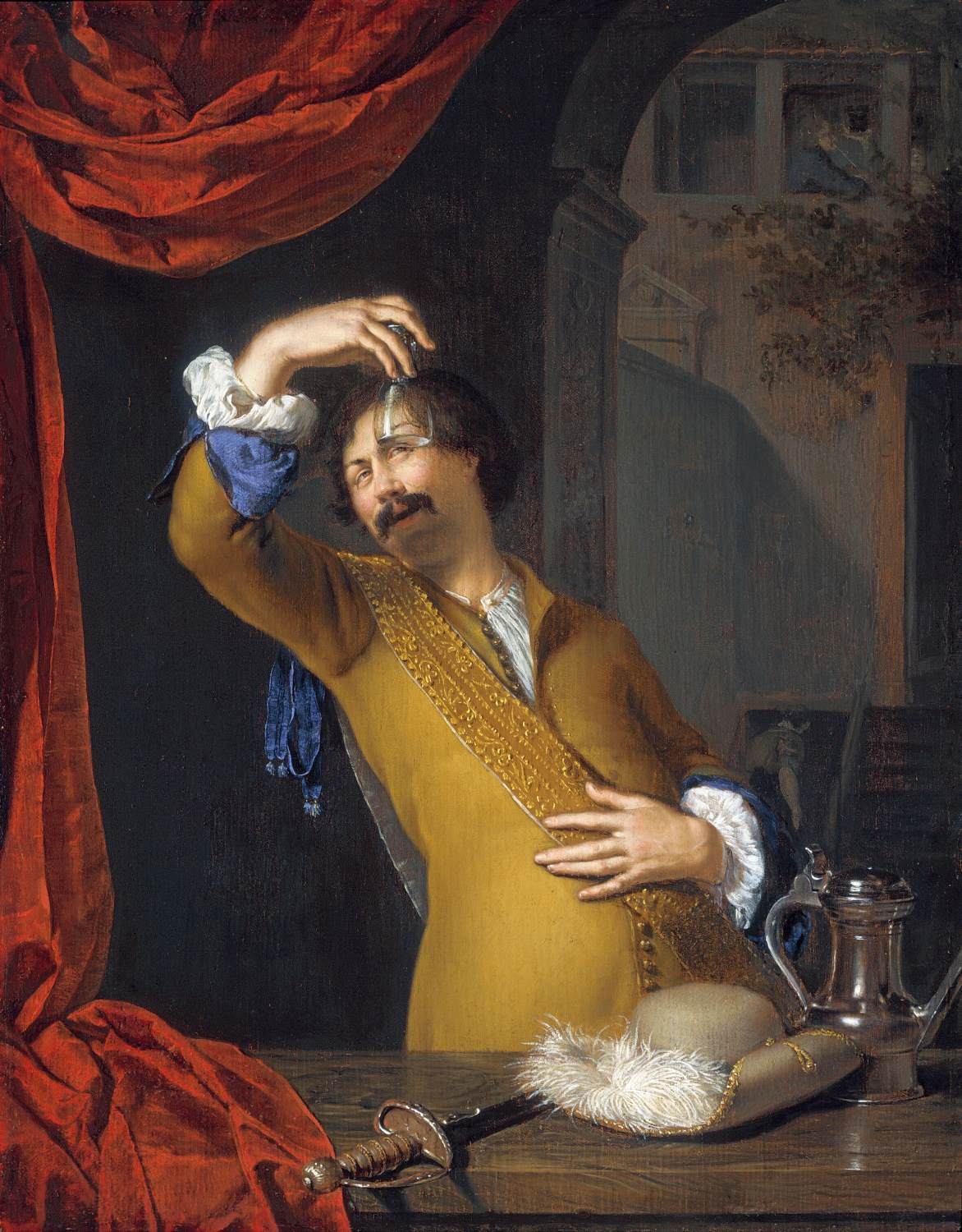 Militiaman with Empty Glass