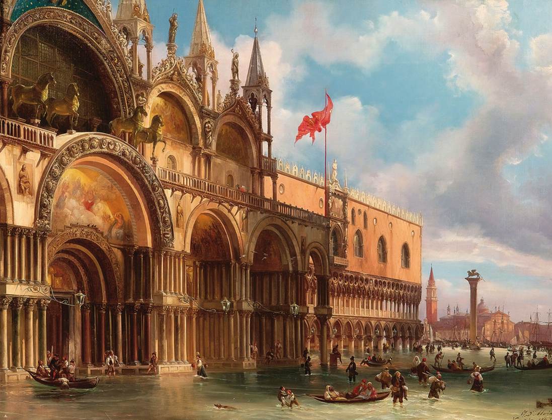View of Piazza San Marco, Venice, with the Acqua Alta
