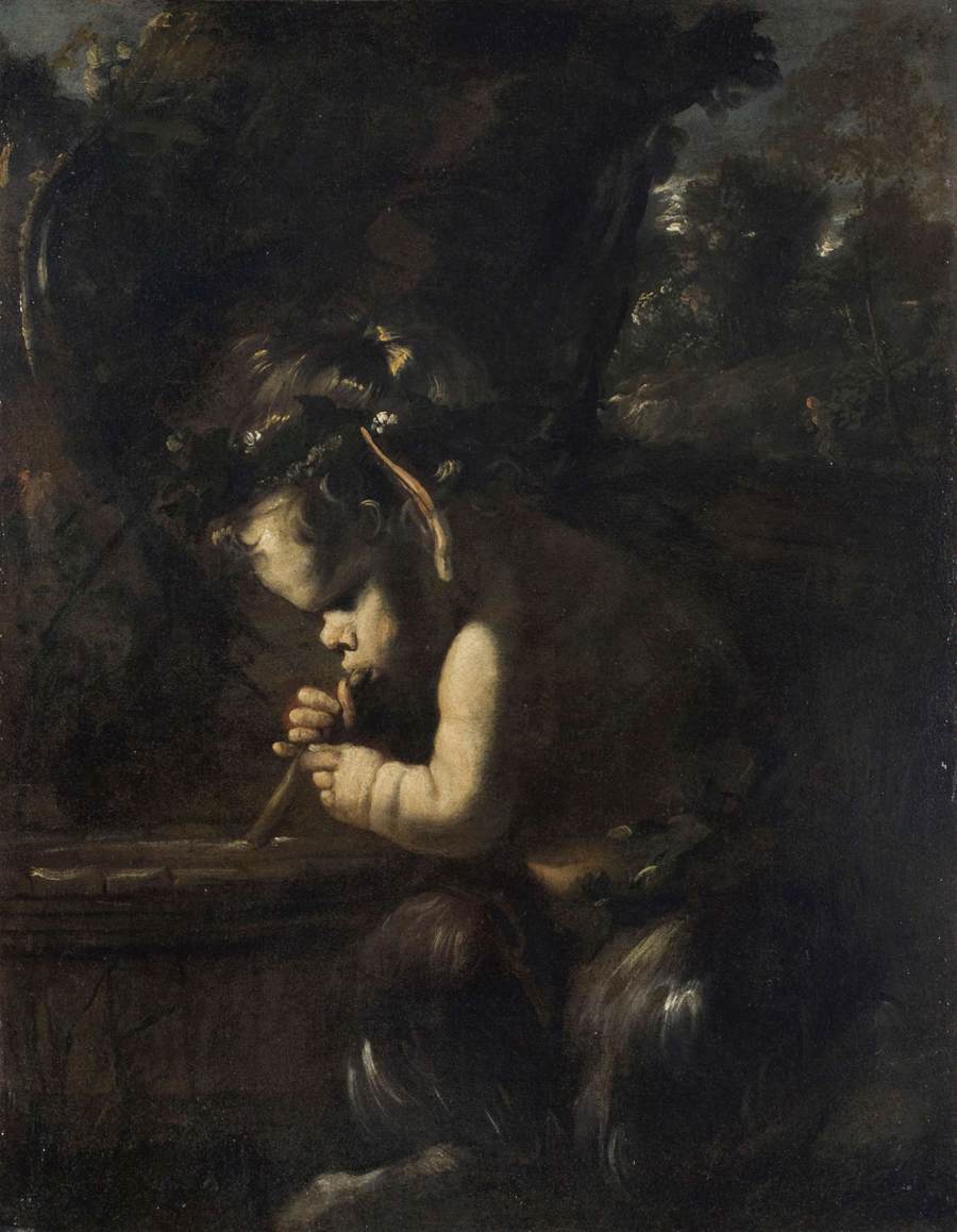 Young Satyr Drinking through a Reed
