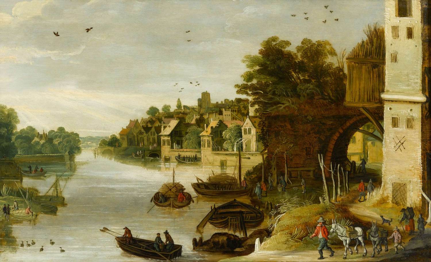 Landscape by a Riverside Town