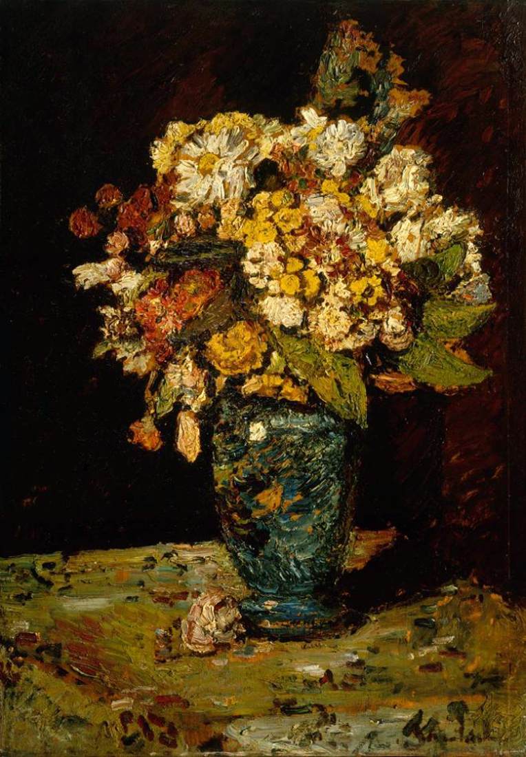 Flowers in Blue Vase