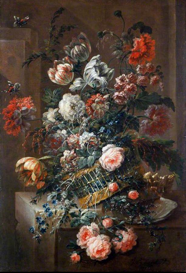 Flower Piece with Variegated Tulips