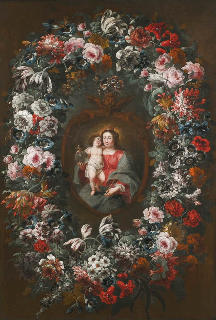 Virgin and Child in a Floral Garland