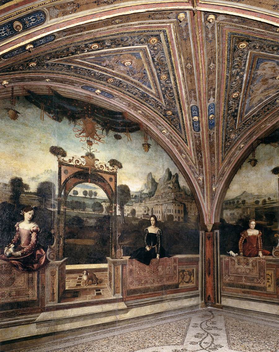 Female portraits in front of landscapes