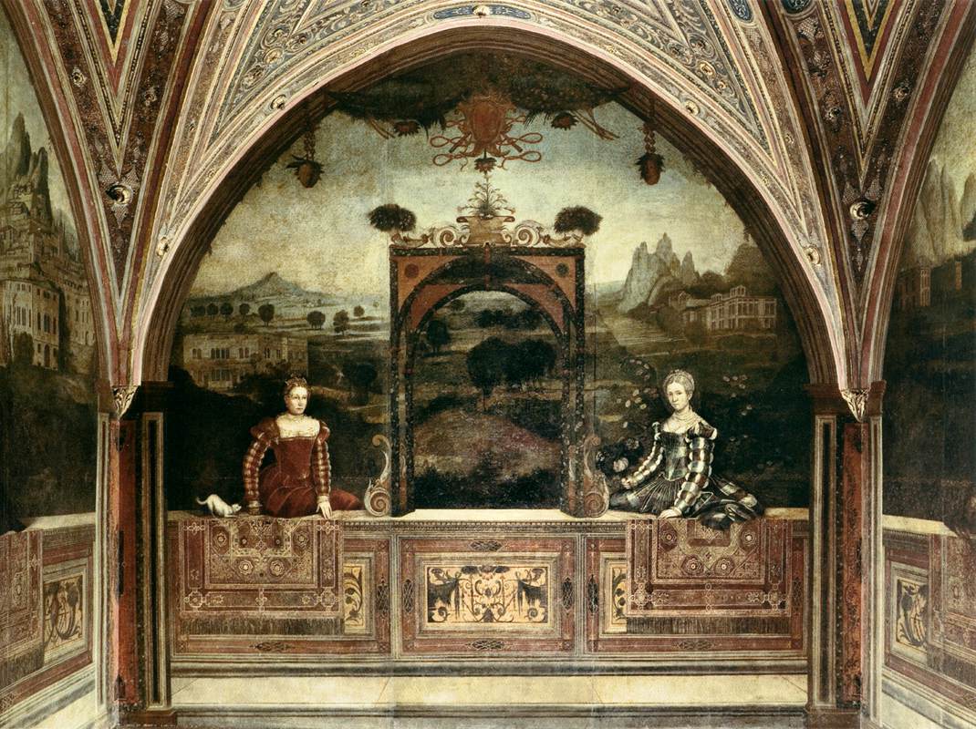 Female portraits in front of landscapes