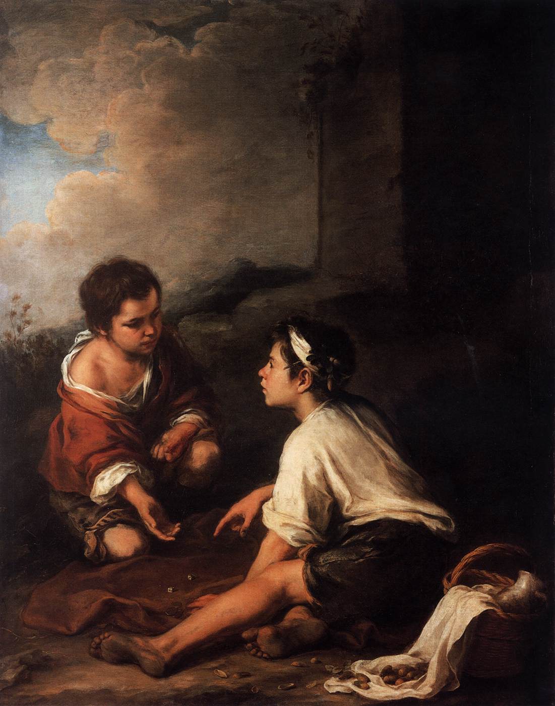 Two Boys Playing Dice