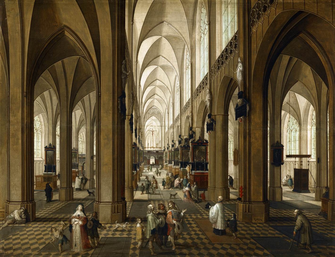 View of the Interior of Antwerp Cathedral