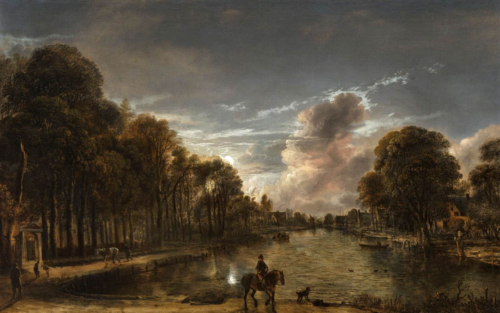 Moonlit Wooded Landscape