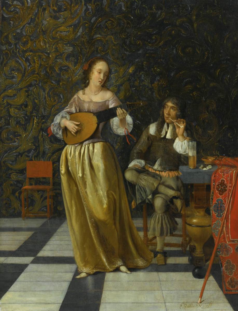 Lady Playing a Lute