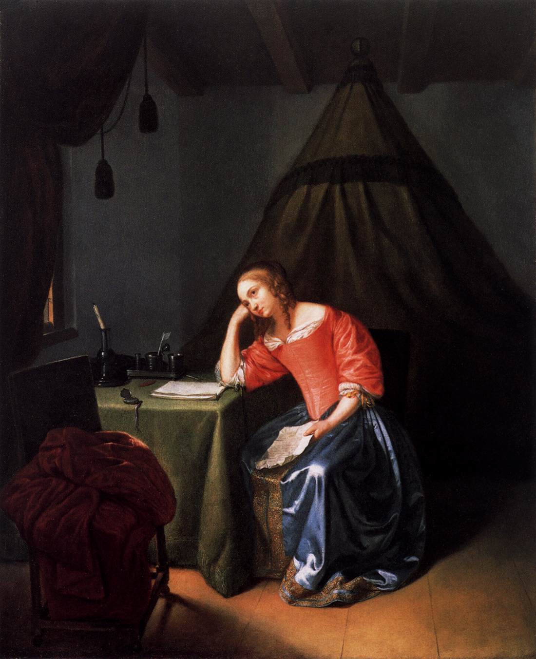 Young Girl Holding a Letter