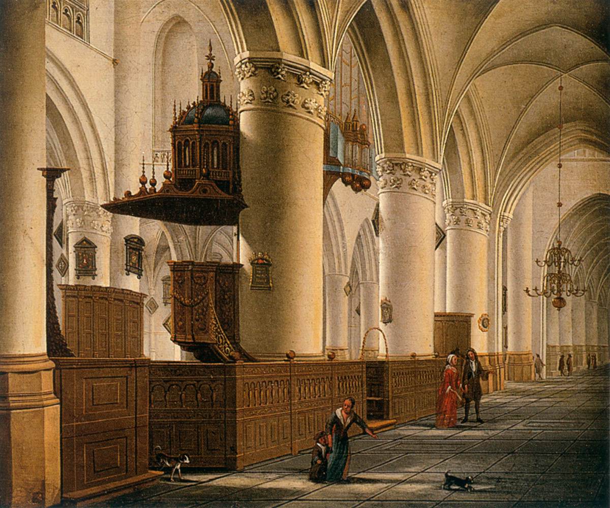 Interior of Saint Bavo's Church in Haarlem