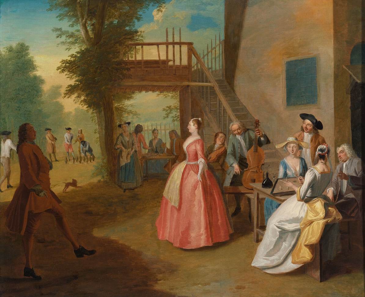 A Dancing Couple in an Outdoor Musical Party