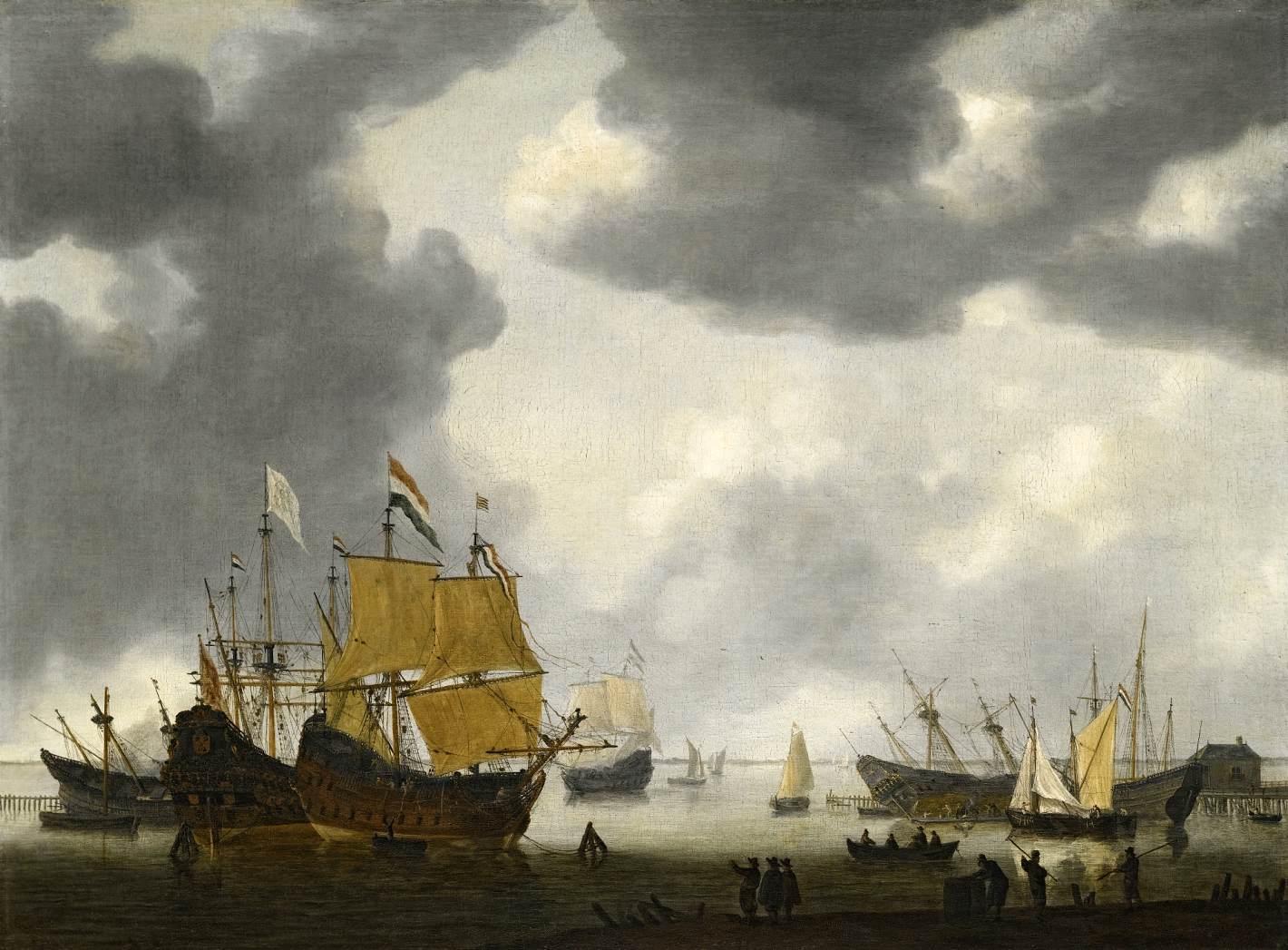 Dutch Ships Awaiting Repair on the Ij at Amsterdam