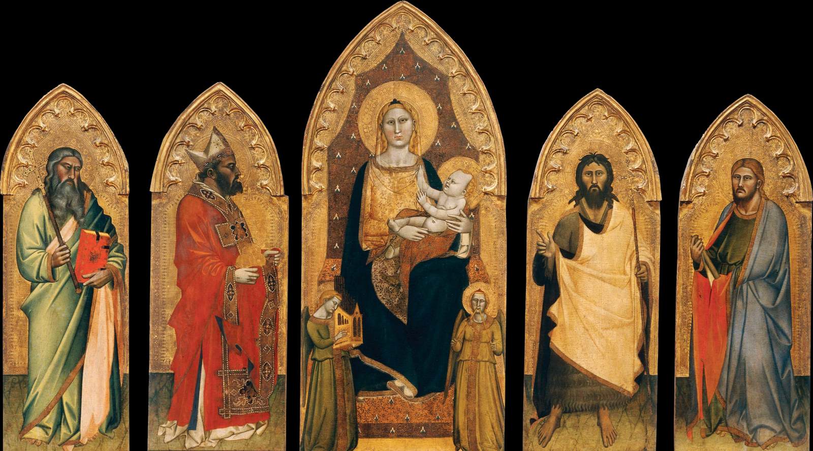 Virgin and Child Enthroned with Two Angels and Saints