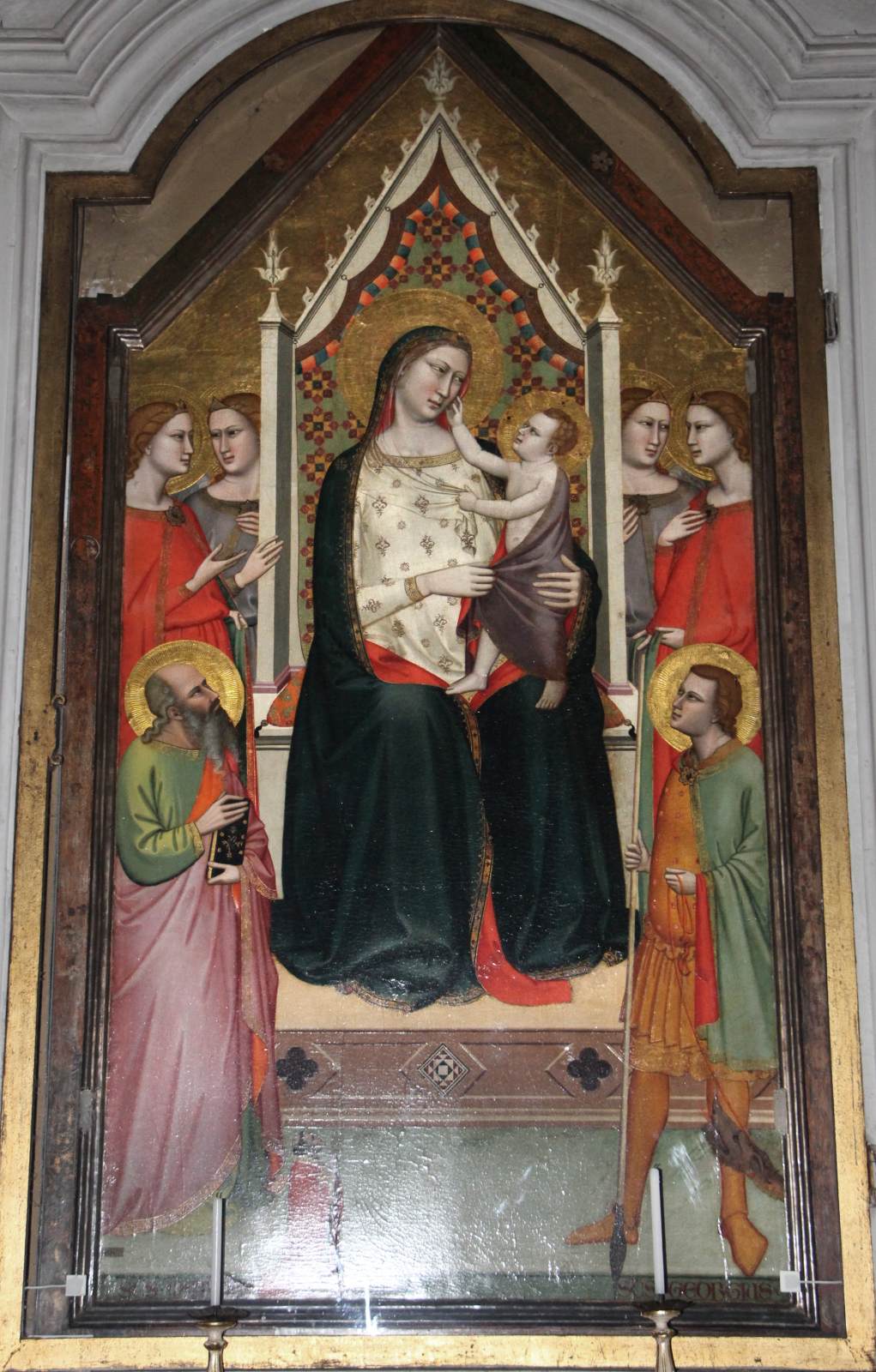 Virgin and Child Enthroned with St Matthias, St George and a Donor