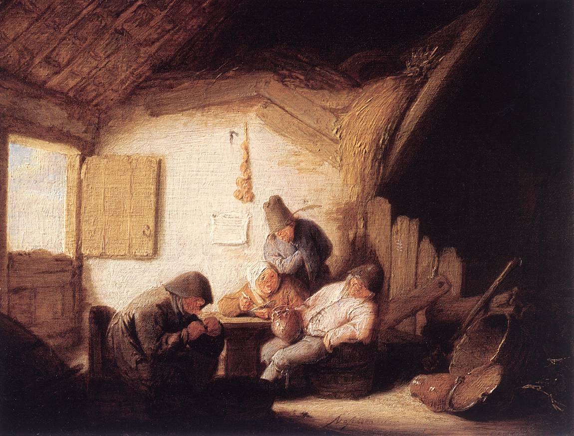 Village Tavern with Four Figures