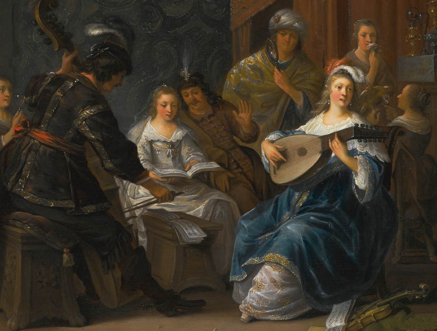 A Musical Party with an Allegory of the Five Senses (detail)