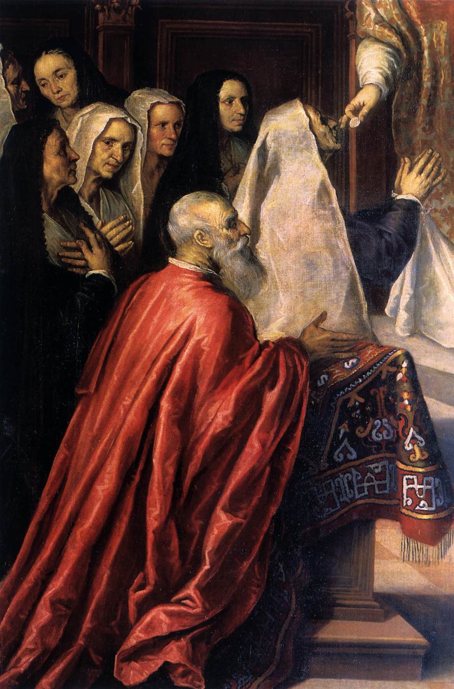 Pasquale Cicogna Hearing Mass Celebrated in the Oratory of the Crociferi (detail)