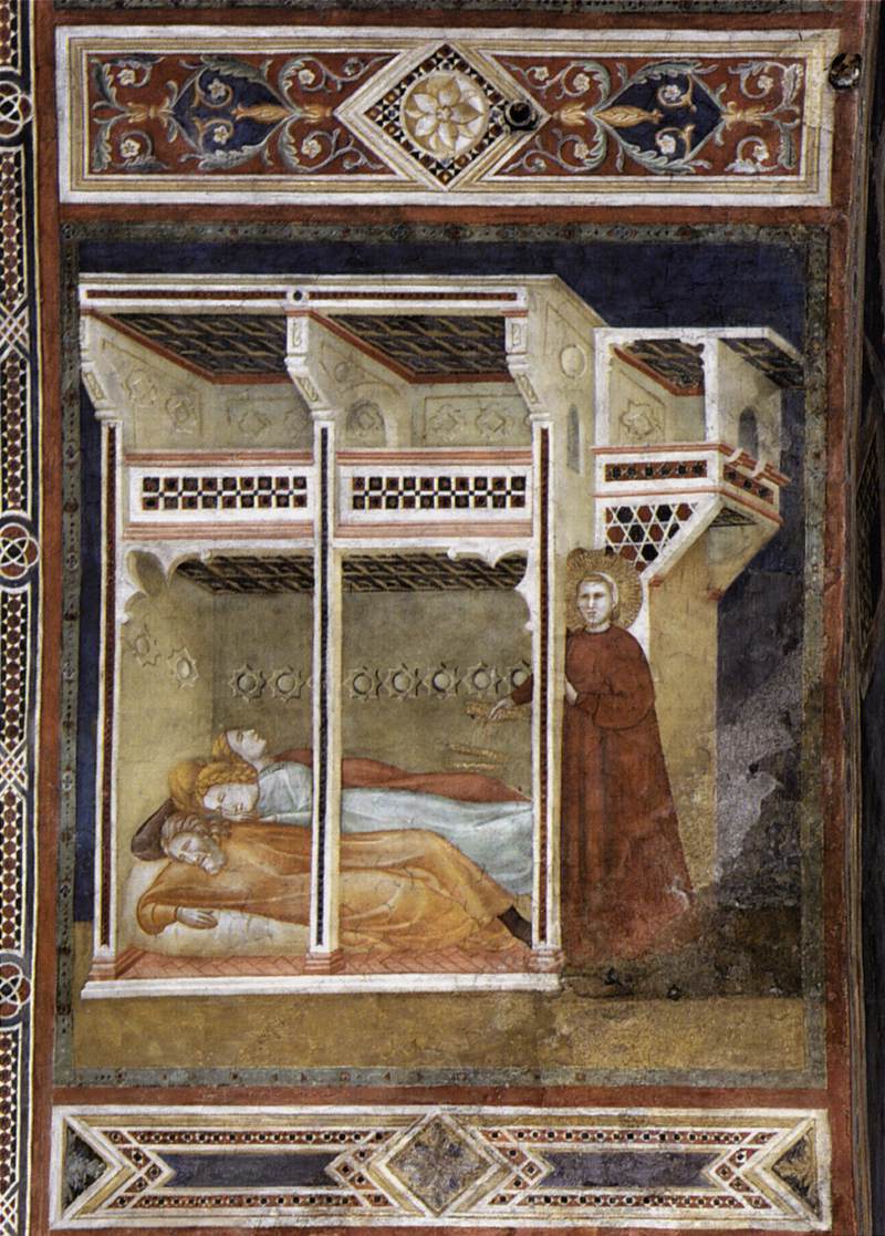 St Nicholas Throwing the Gold Bars to Three Poor Girls
