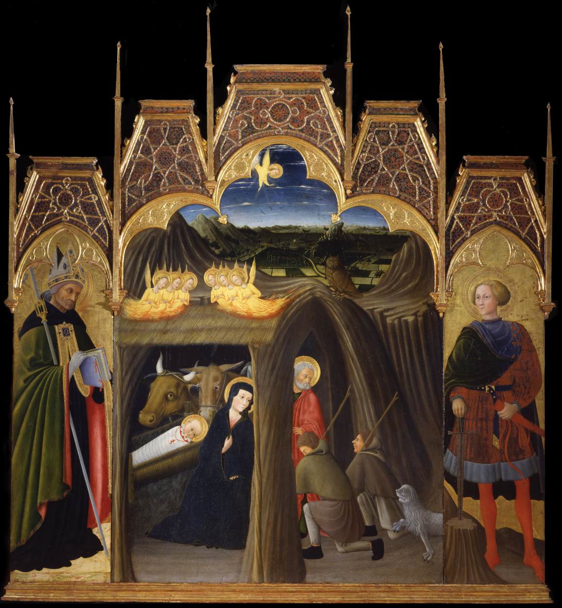 Adoration of the Shepherds between Sts Augustin and Galgano