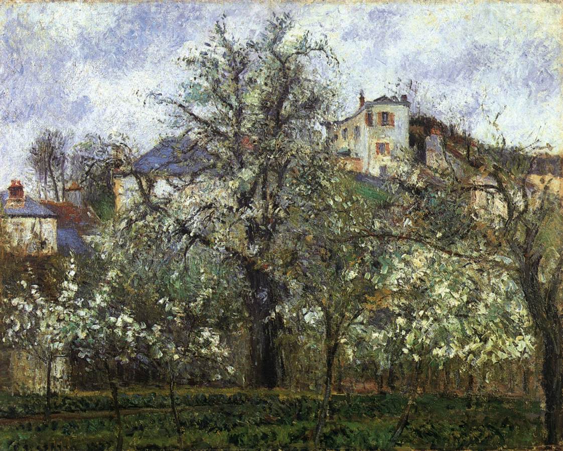 Spring at Pontoise, Vegetable Garden and Trees in Blossom