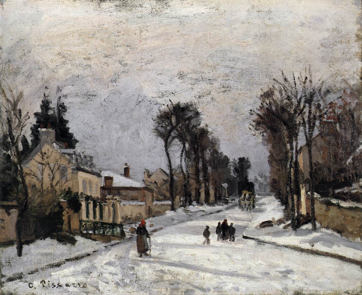 The Versailles Road at Louveciennes (Snow)