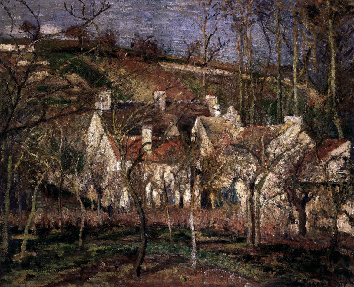 The Red Roofs, View of a Village in Winter