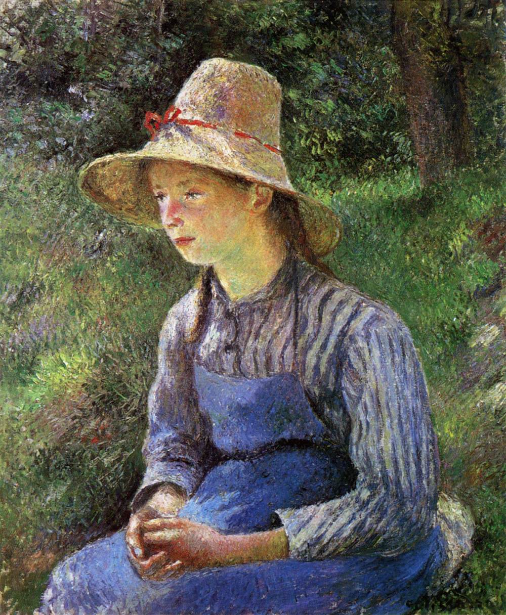 Young Peasant Girl Wearing a Hat