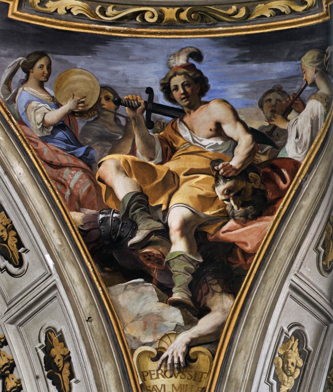 Painting on the pendentive: David