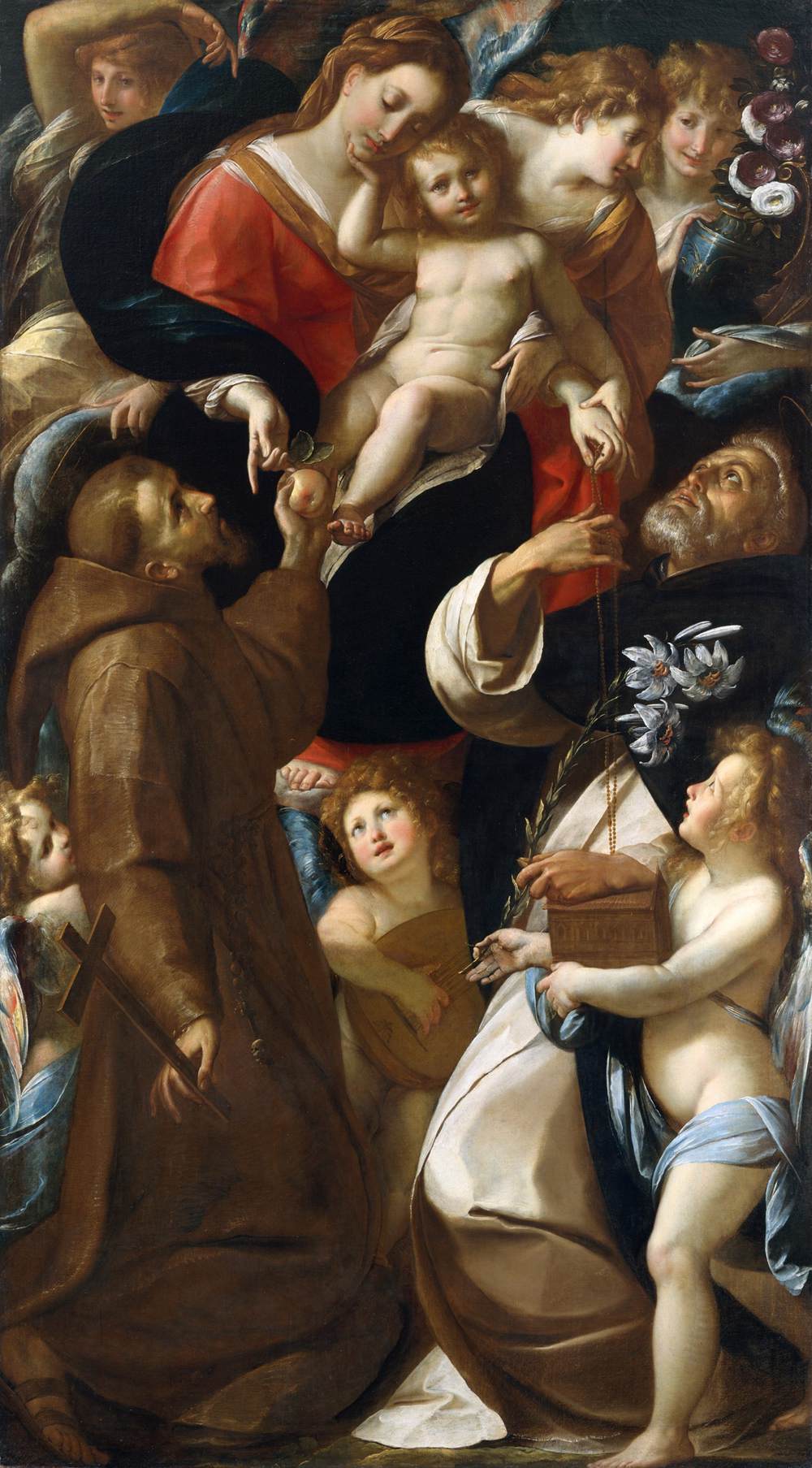 Madonna and Child with Sts Francis and Dominic and Angels