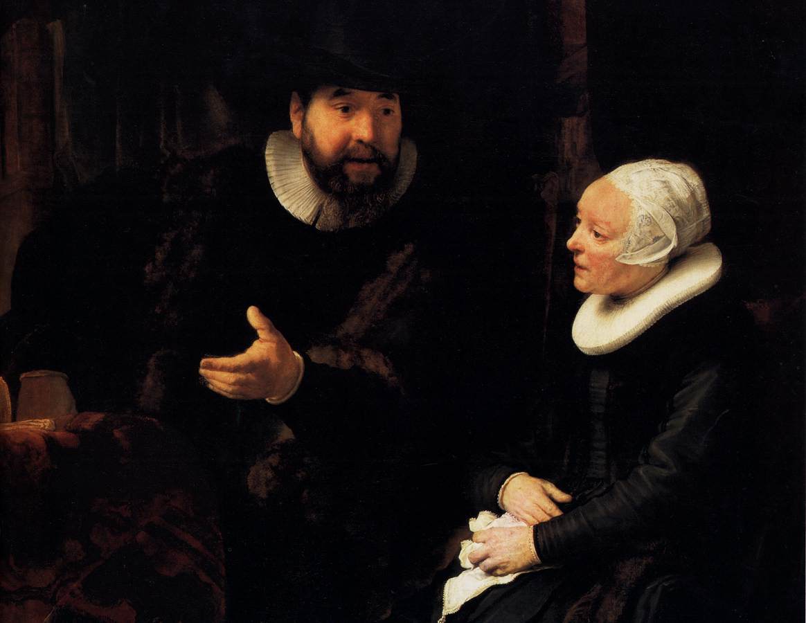 The Mennonite Minister Cornelis Claesz. Anslo in Conversation with his Wife, Aaltje (detail)