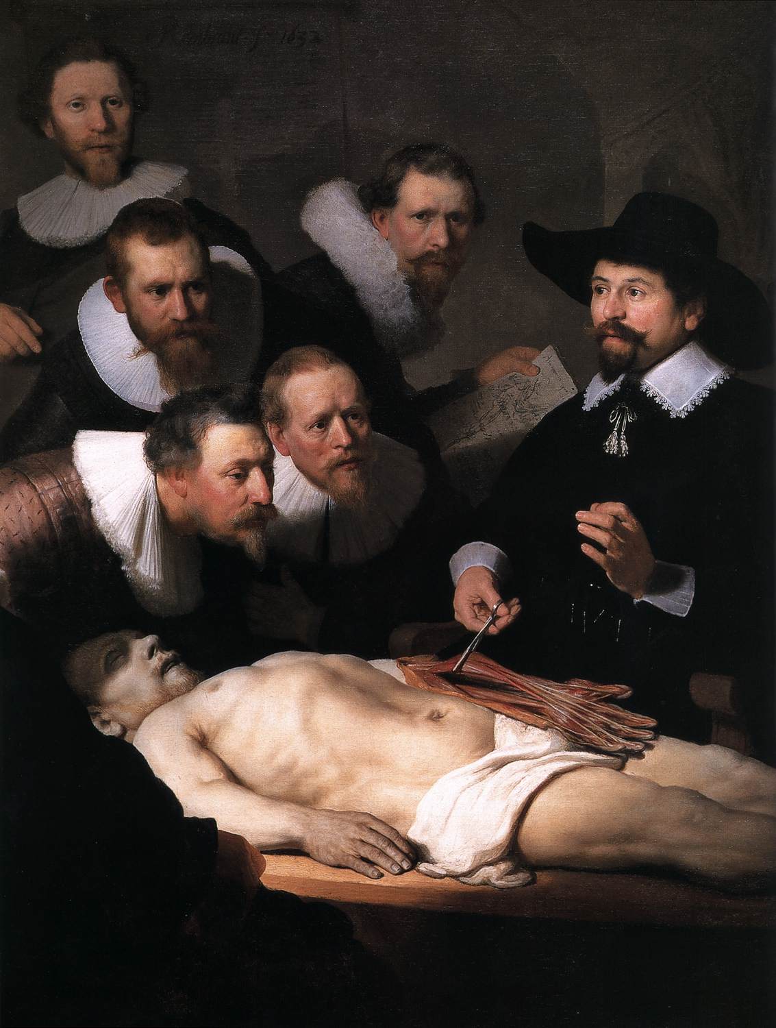 The Anatomy Lecture of Dr. Nicolaes Tulp (detail)