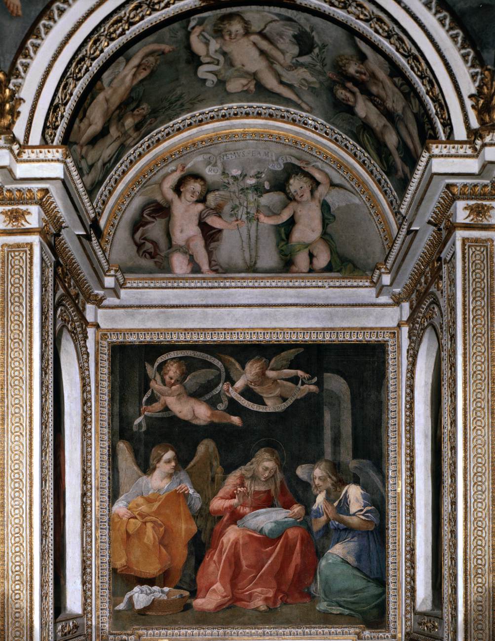 Mary Sewing the Shirt for the Christ Child (Service in the Temple)